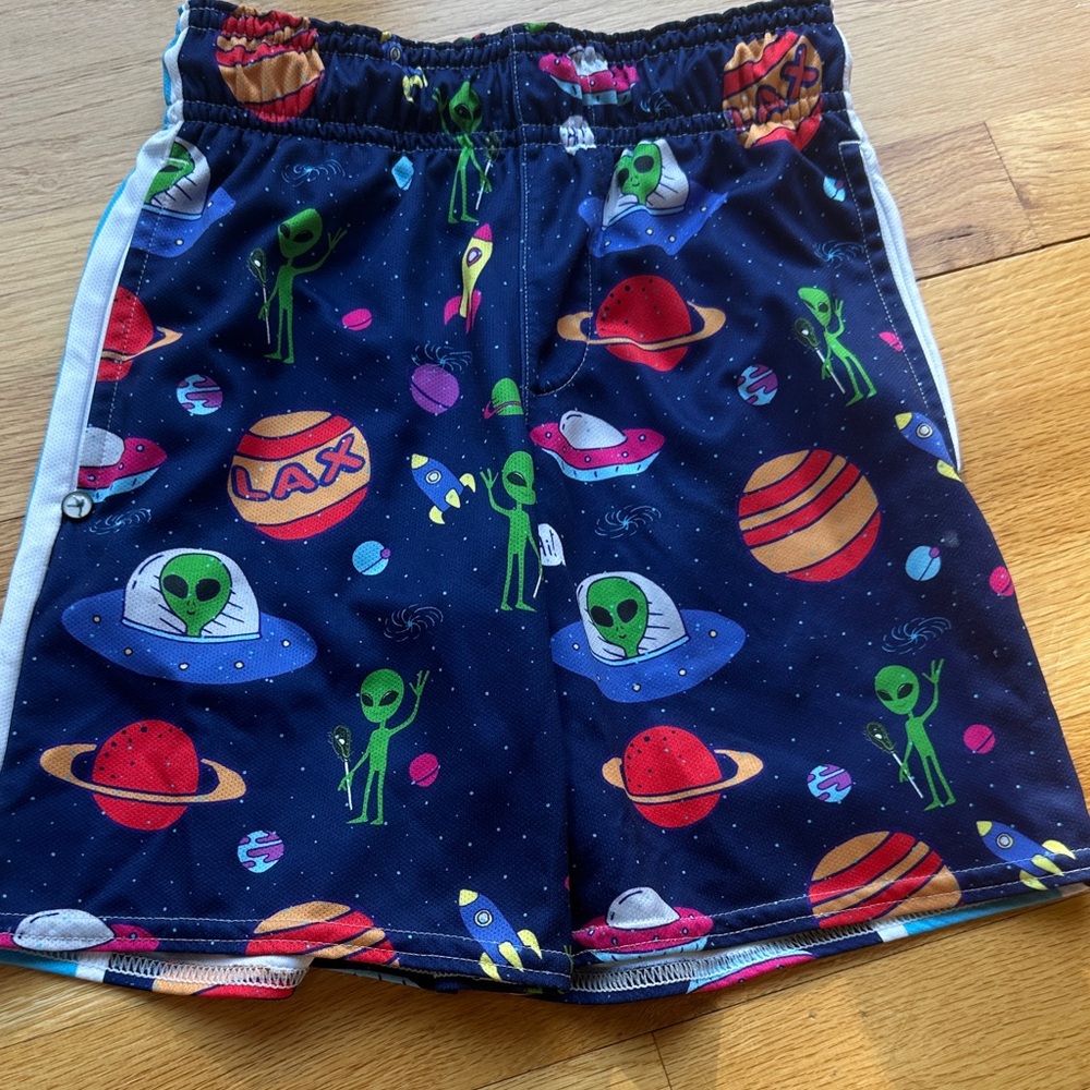 Alien Print Kids Shorts Lacrosse